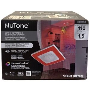 NuTone Sensonic Stereo Bluetooth Bathroom Speaker 24 Color LED Light Made in USA